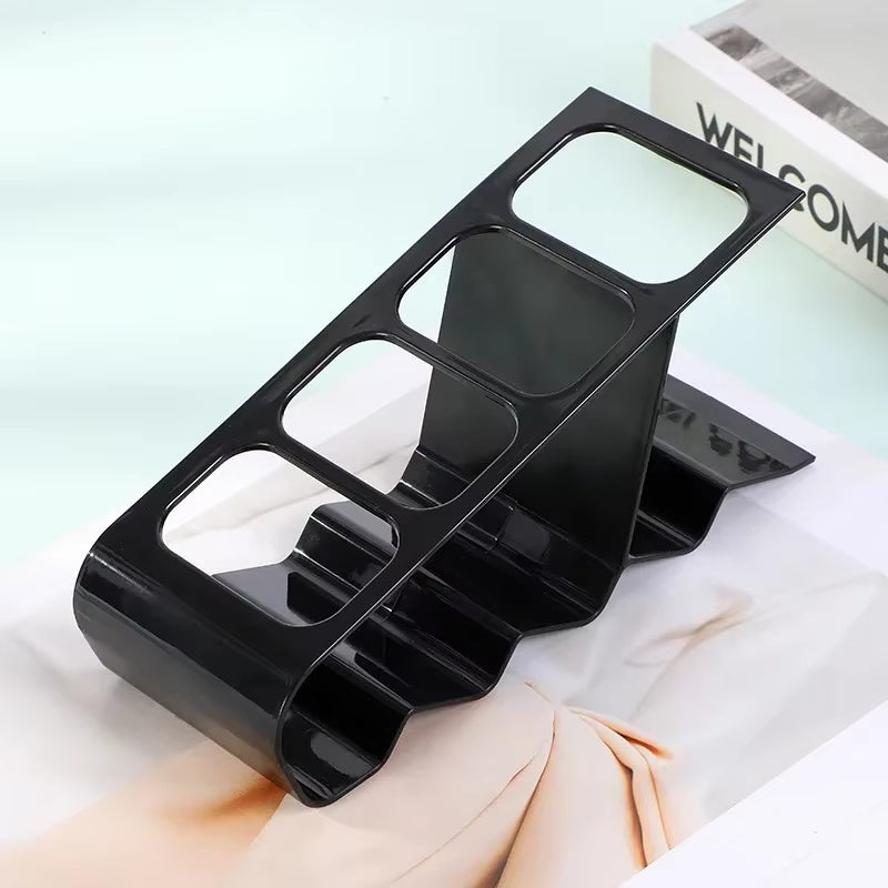 4-Slot Remote Control Holder Durable Plastic Desk Organizer Ergonomic Space Saving for TV Home Office Multipurpose Storage Rack