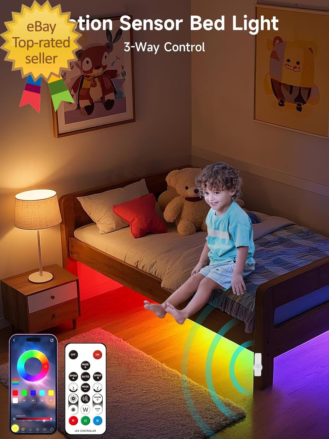 Motion Activated LED Light Strip 16.4FT Motion Sensor LED Light Indoor